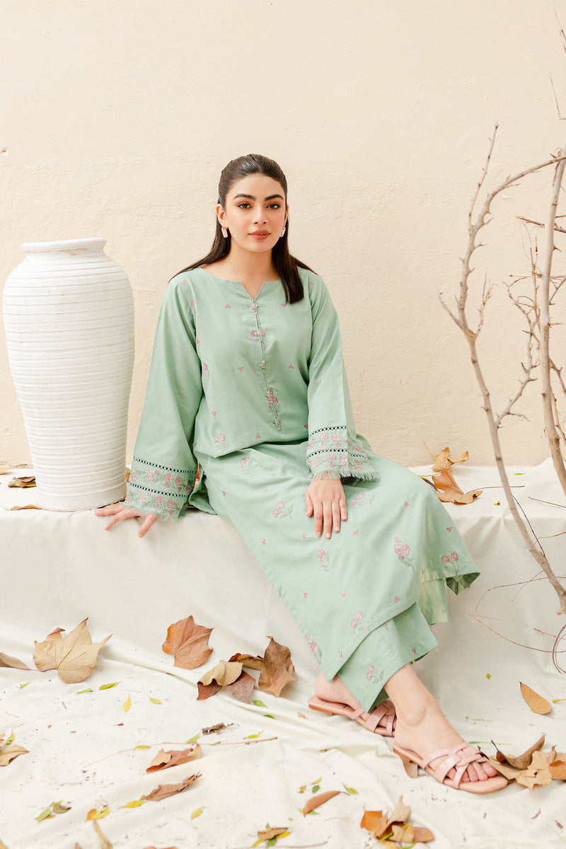 Safina 2Pc - Embroidered Pima Lawn Dress