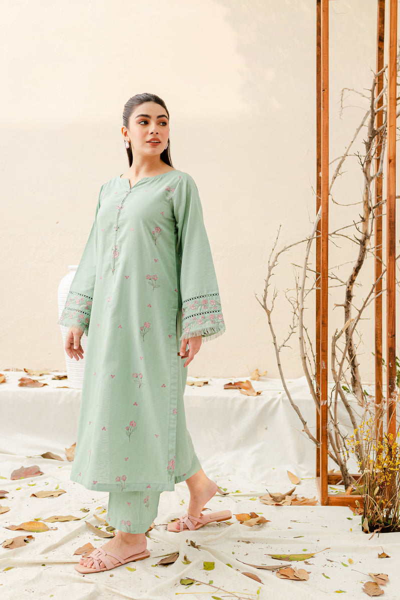 Safina 2Pc - Embroidered Pima Lawn Dress