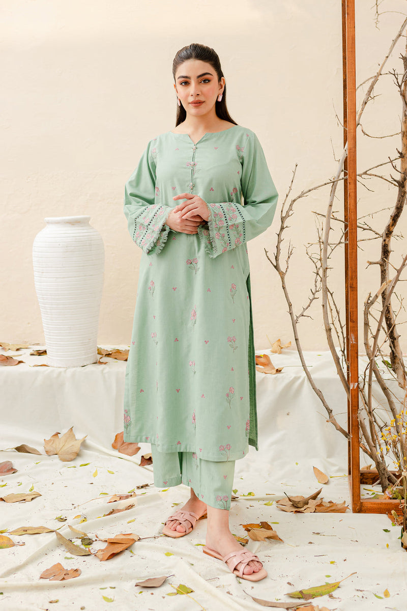 Safina 2Pc - Embroidered Pima Lawn Dress