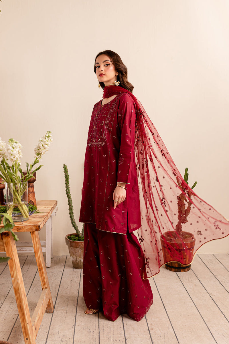 ANCHAL 3PC - EMBROIDERED WINTER COTTON DRESS