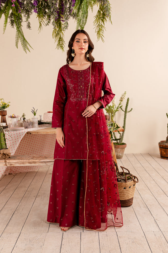 ANCHAL 3PC - EMBROIDERED WINTER COTTON DRESS