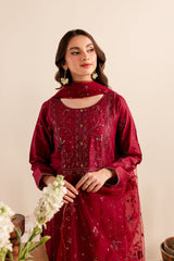 ANCHAL 3PC - EMBROIDERED WINTER COTTON DRESS